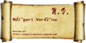 Mágeri Veréna névjegykártya